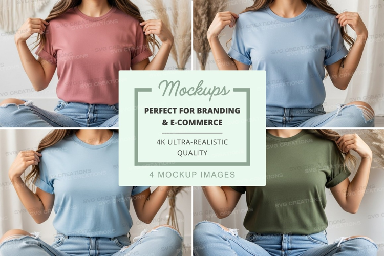 Casual t-shirt collection mockup