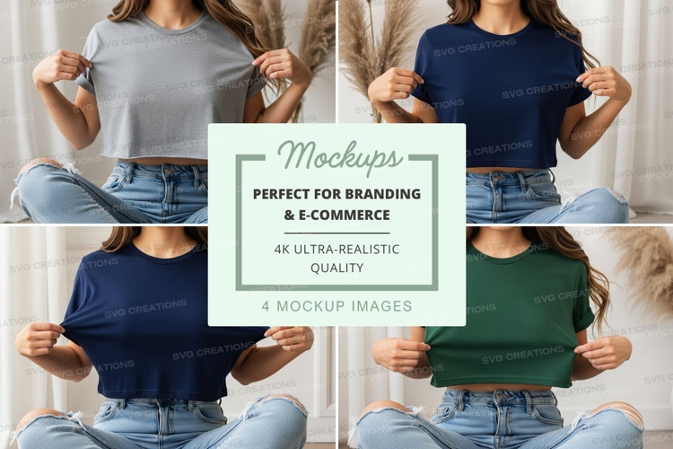 Casual t-shirt and jeans mockup