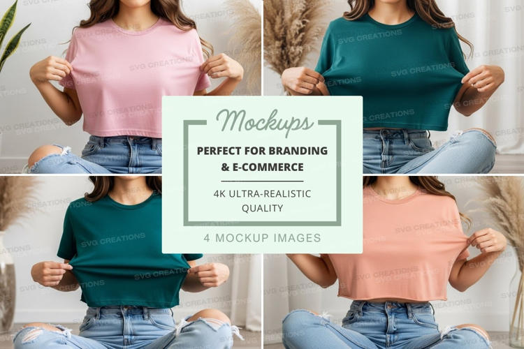 Casual t-shirt and jeans outfit mockup