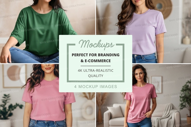 Casual t-shirt collection mockup