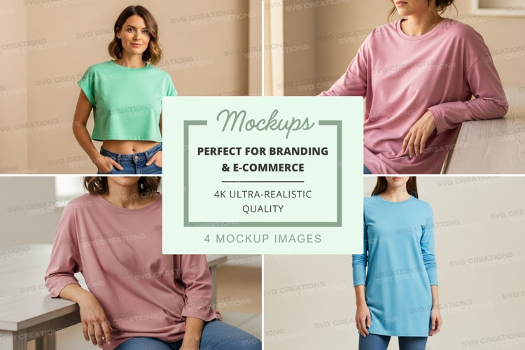 Casual long sleeve t-shirts mockup