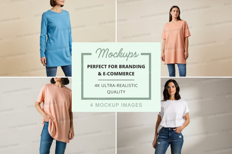 Casual tunic tops mockup