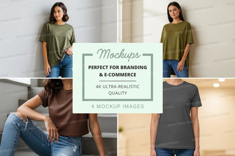Casual t-shirt collection mockup