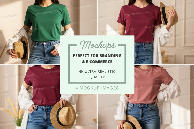 Casual t-shirt collection mockup