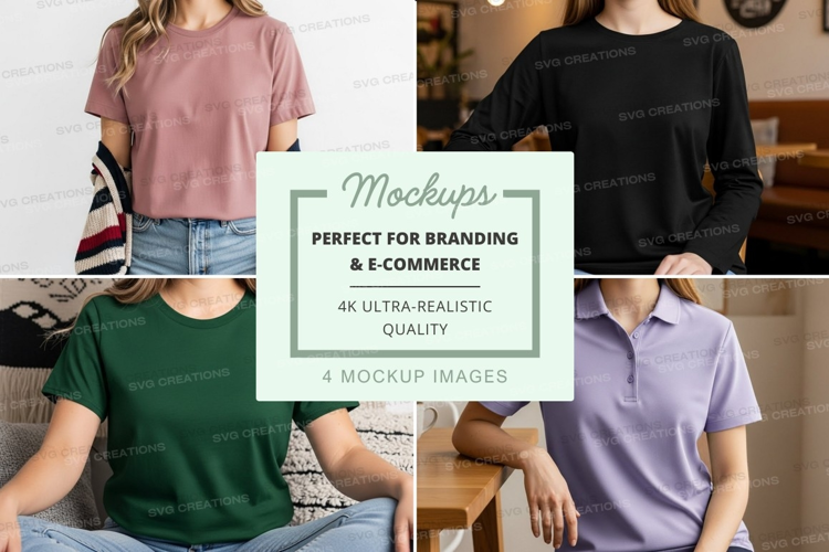 Casual indoor group mockup
