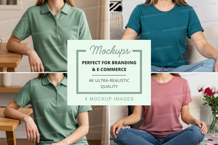 Relaxing polo shirts mockup