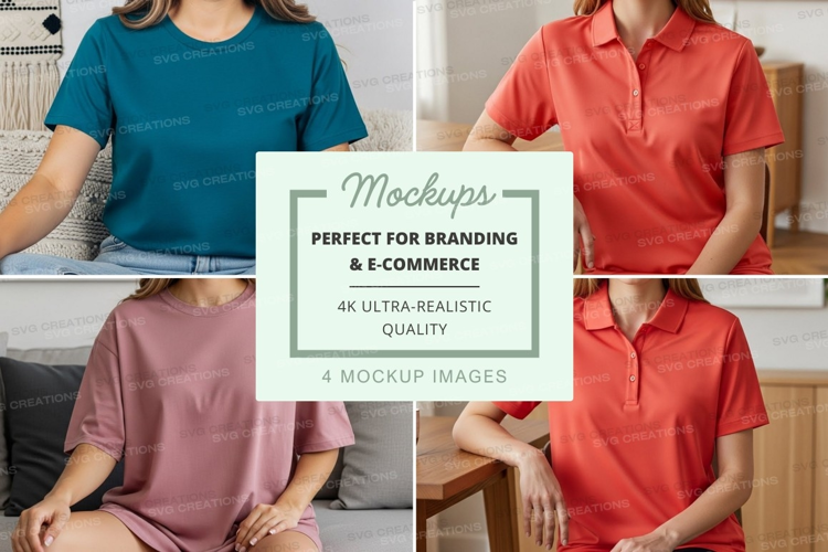 Women's polo shirts mockup