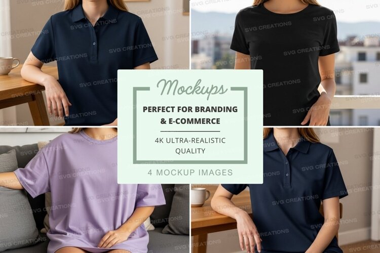Women's polo shirts mockup example image 1