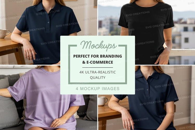 Women's polo shirts mockup