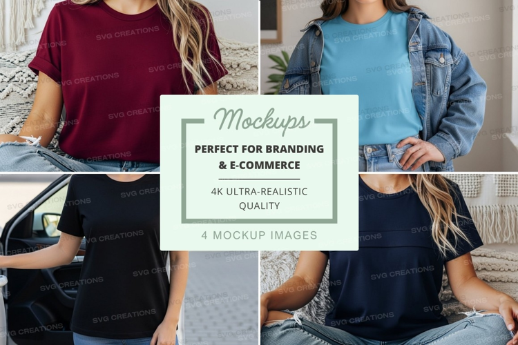 Casual t-shirt collection mockup