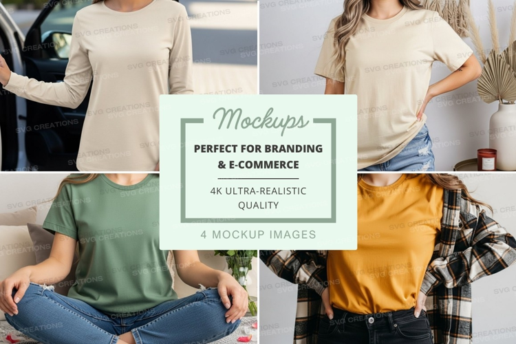 Casual t-shirt collection mockup