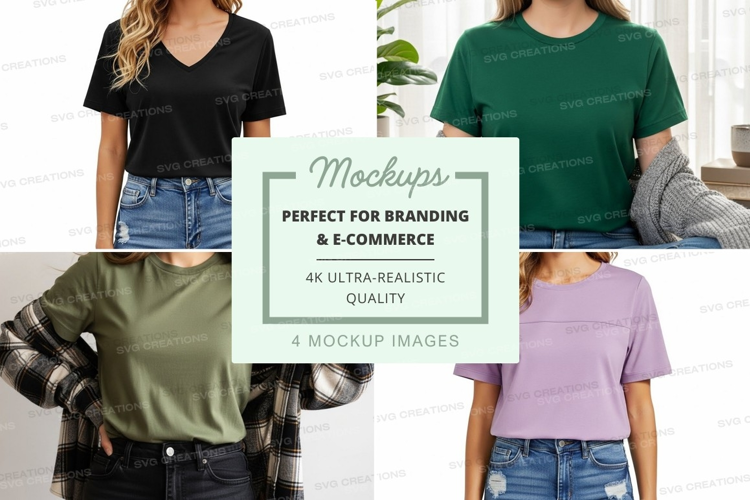 Casual t-shirt collection mockup