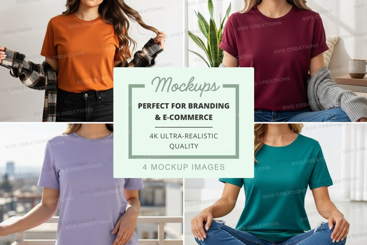 Women's casual t-shirts mockup