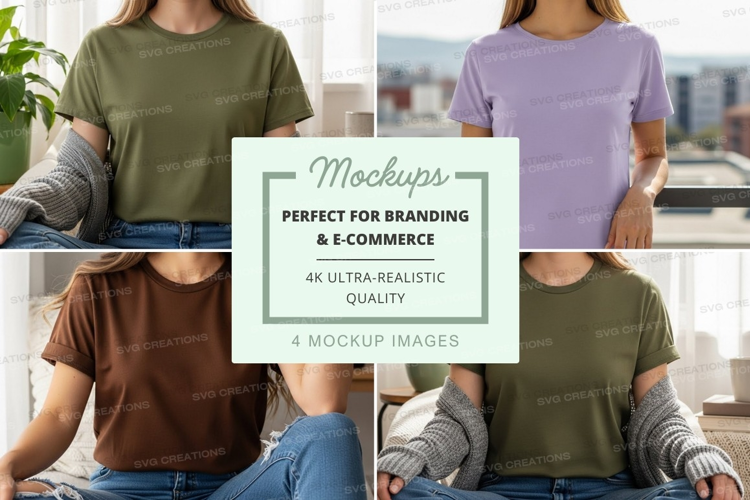 Casual t-shirt collection mockup