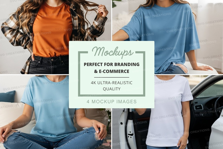 Casual t-shirt collection mockup