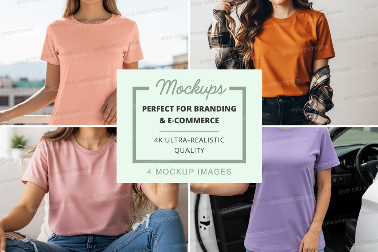 Casual t-shirt collection mockup
