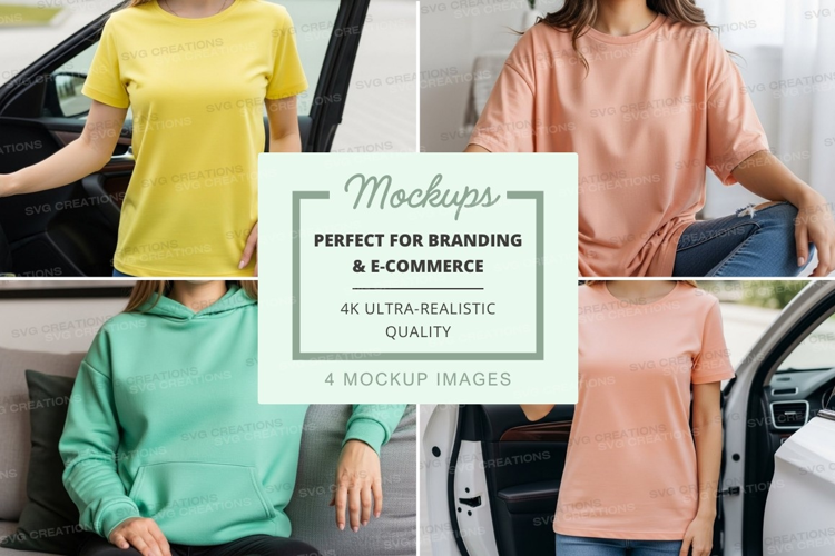 Casual outdoor group mockup