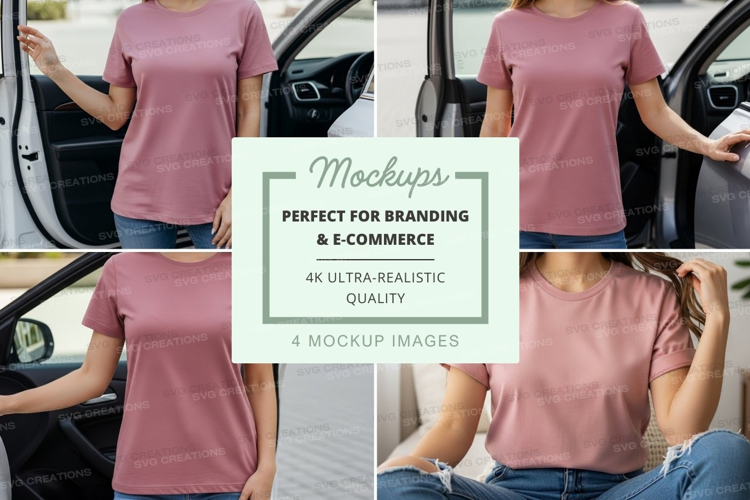 Pink t-shirt mockup