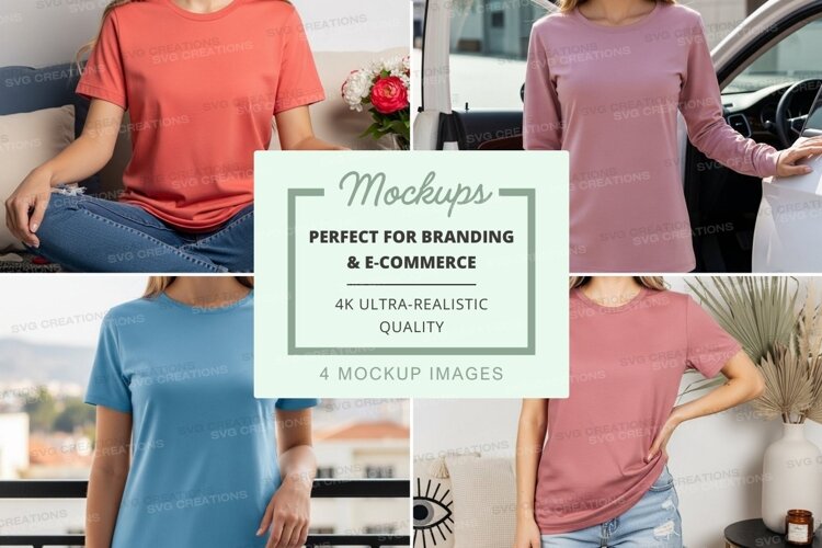 Casual t-shirts collection mockup example image 1