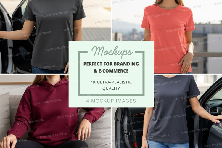Casual t-shirt collection mockup