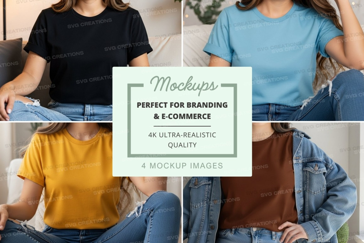 Casual t-shirt collection mockup