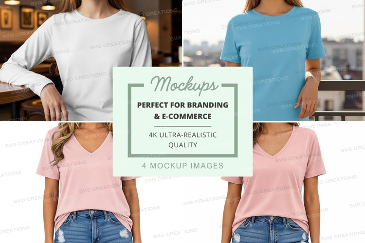 White Tshirt Mockup Image 14