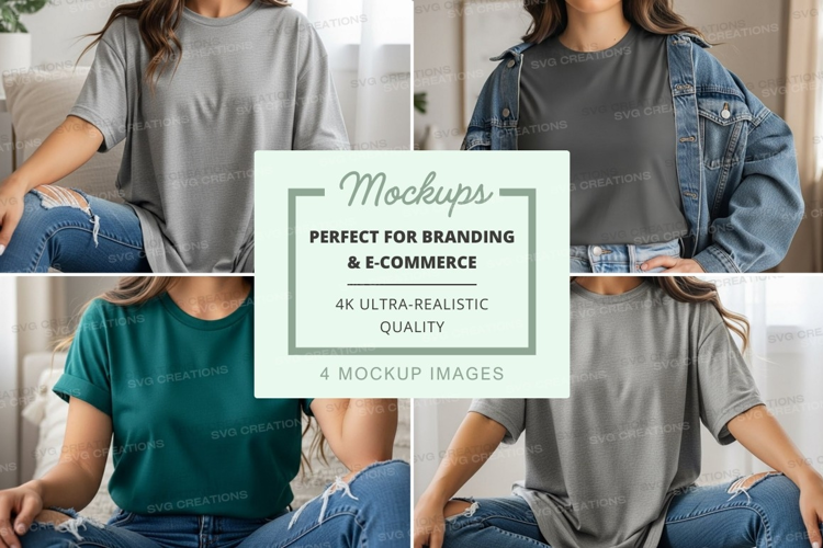 Casual t-shirt outfits mockup