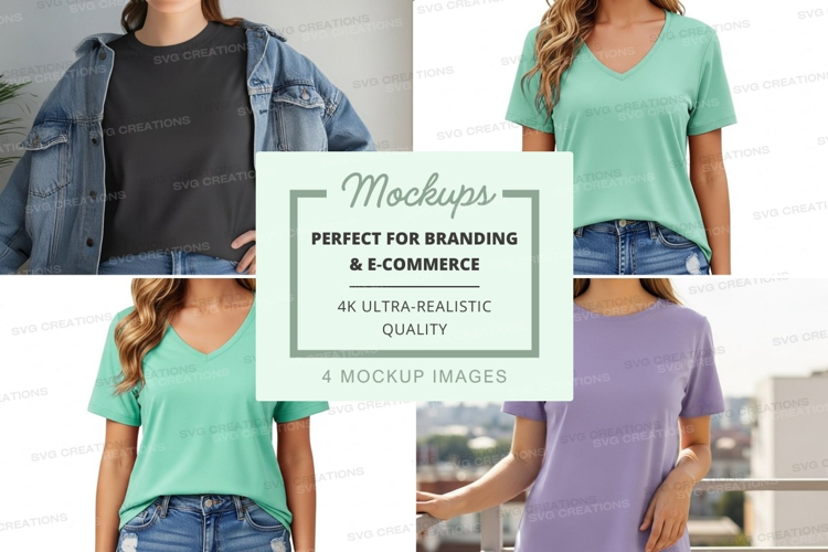 Women's casual t-shirts mockup