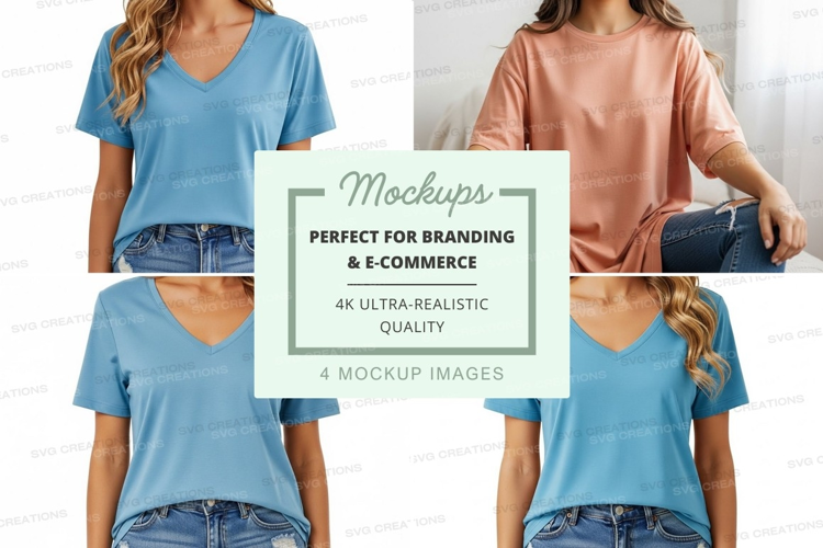 Women's casual t-shirt mockup