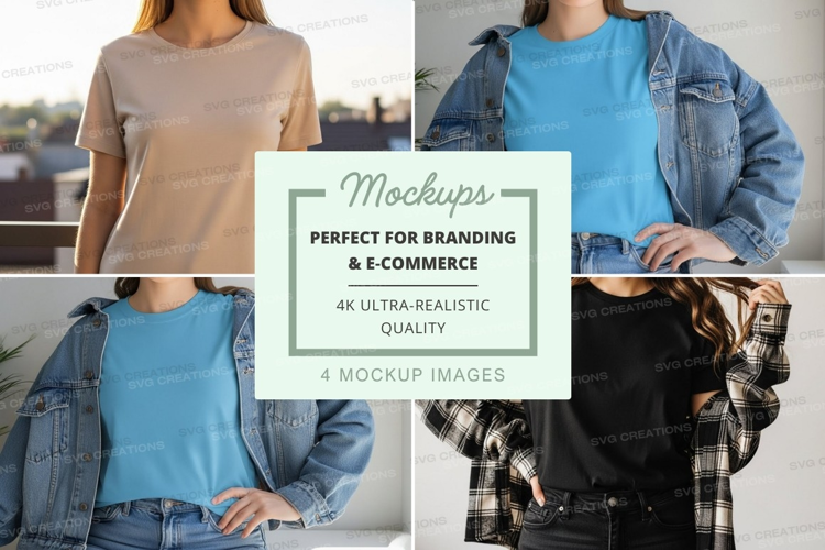 Casual t-shirt outfits mockup