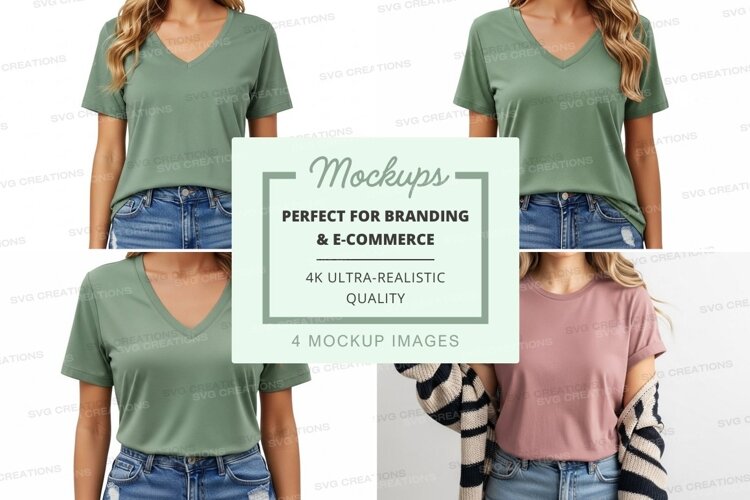 Casual women's t-shirts mockup example image 1