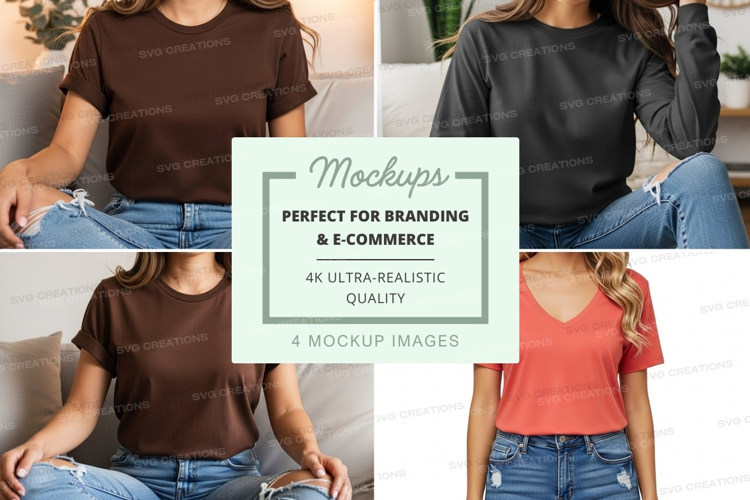 Casual t-shirt collection mockup