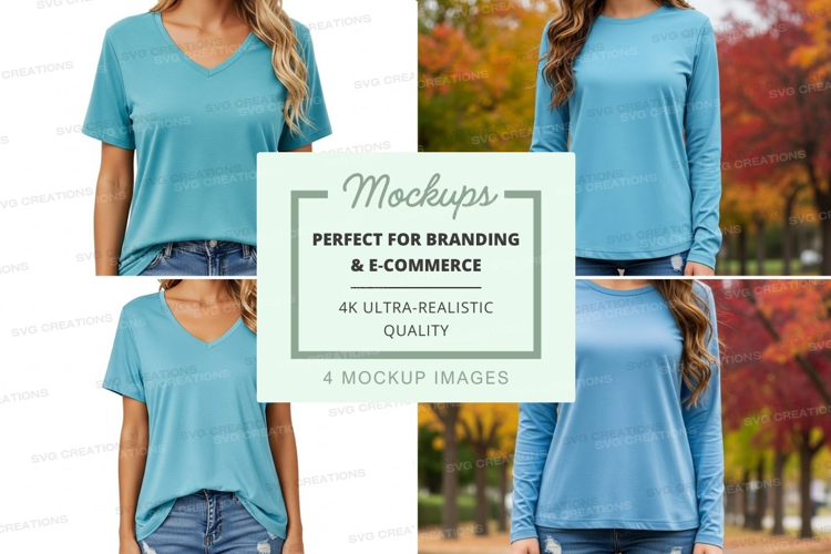 Women's casual t-shirt mockup