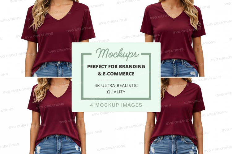 Women's casual t-shirt mockup