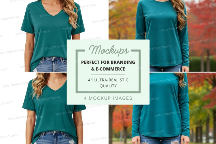 Teal t-shirt mockup