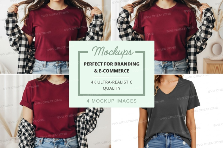 Casual t-shirt outfits mockup