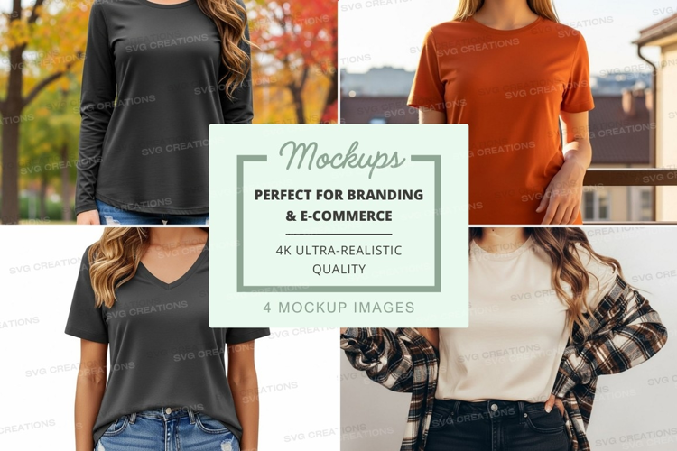 Women's casual t-shirts mockup