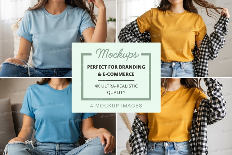 Casual t-shirt collection mockup