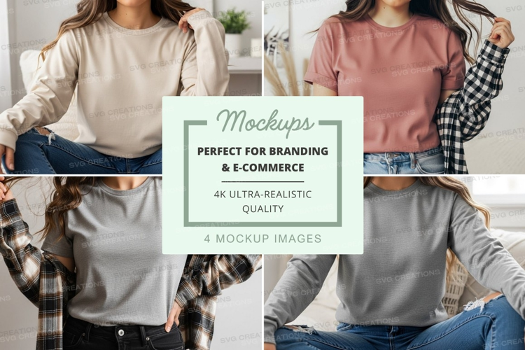 Casual winter outfits mockup