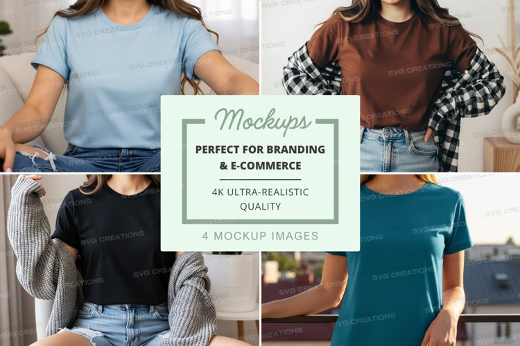Casual t-shirt outfits mockup