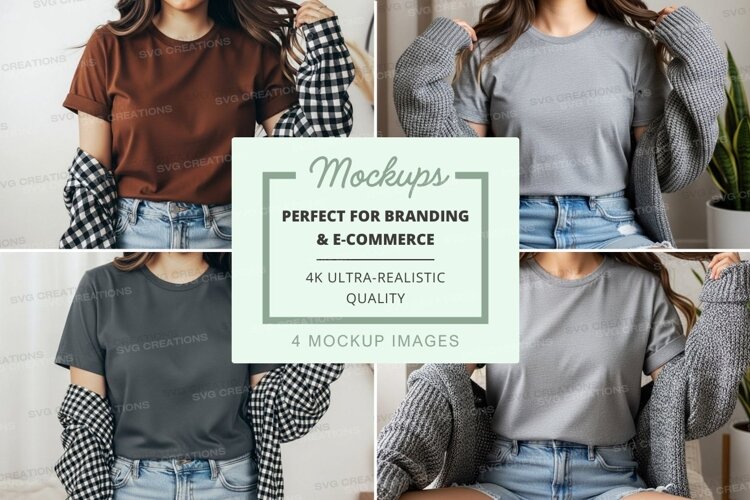 Casual t-shirt outfits mockup example image 1