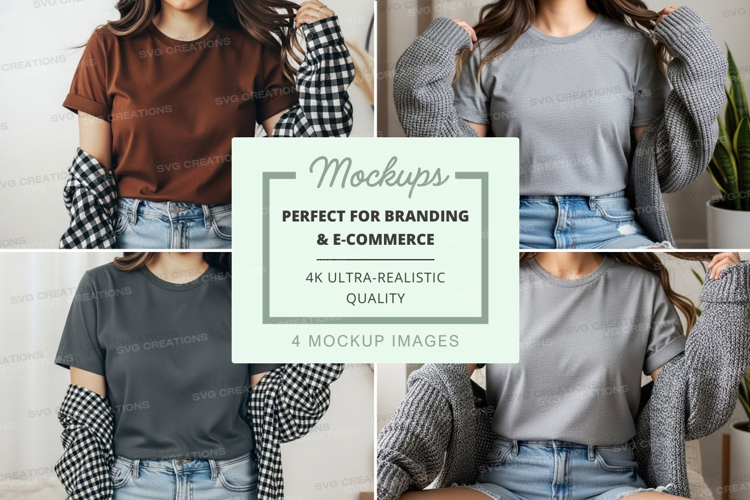 Casual t-shirt outfits mockup