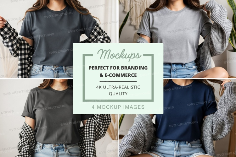 Casual t-shirt and cardigan outfit mockup