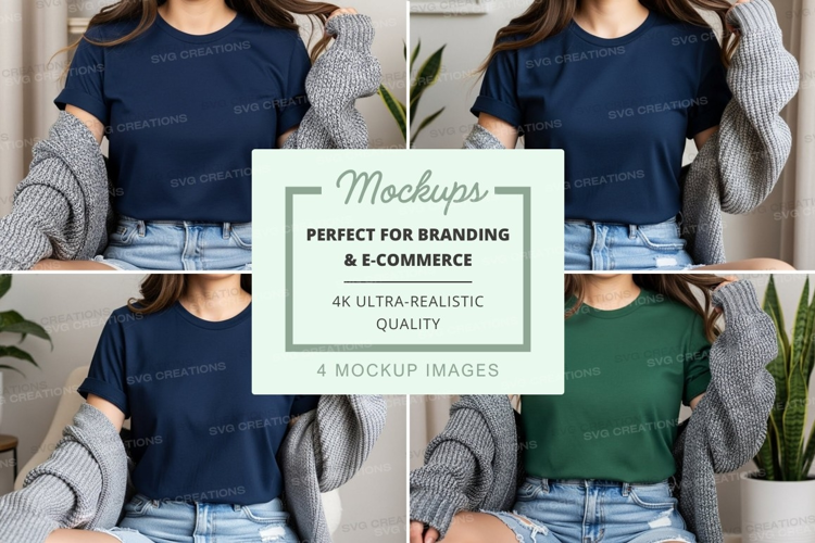 Casual outfit with sweater mockup
