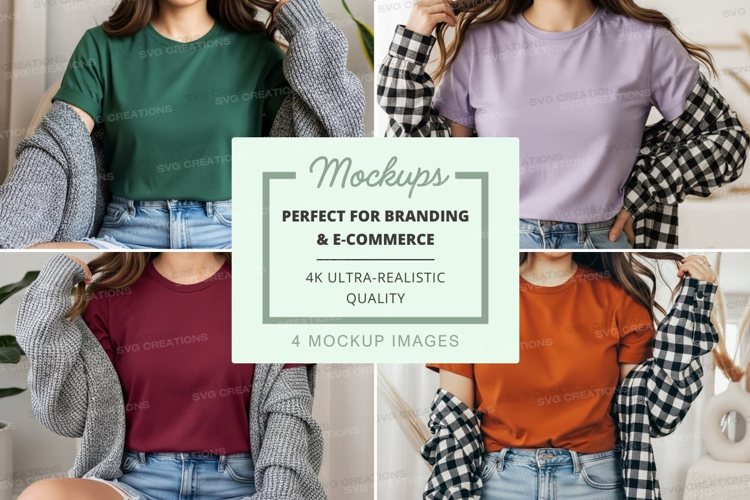 Casual t-shirt collection mockup