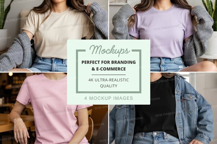 Casual t-shirt outfits mockup example image 1