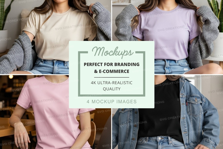 Casual t-shirt outfits mockup