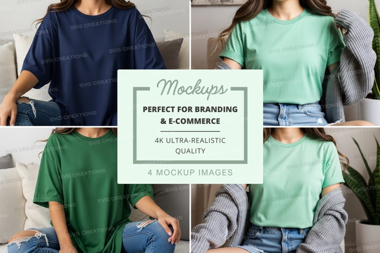 Casual t-shirt collection mockup