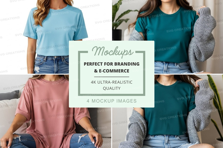 Casual t-shirt collection mockup