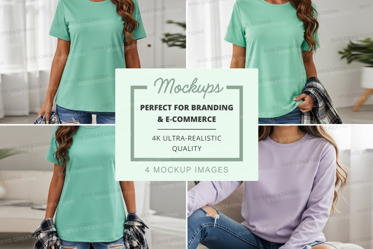 Women's casual t-shirt mockup